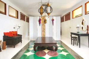 ornately decorated dressing room in a large bedroom