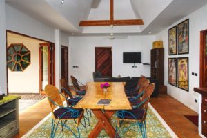 open plan kitchen and dining room